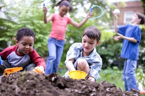 Free picture: two, CaucAsian, two, African American, children, play, together