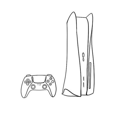 a black and white line drawing of a video game controller next to a ...