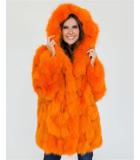 Orange Fox Fur Coat at FurSource.com