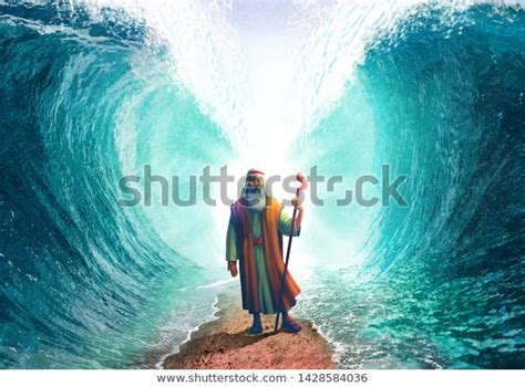 Moses Parting Red Sea Stock Illustration 1428584036 | Shutterstock in 2023 | Red sea, Stock ...