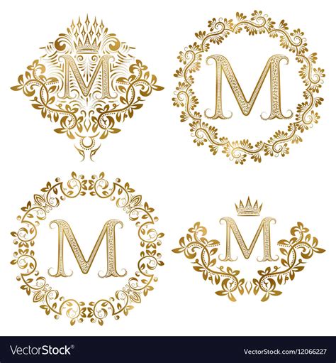 Gold M Monogram Logo - bmp-solo