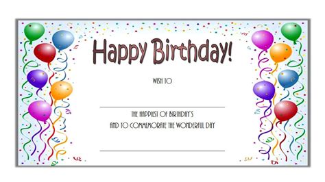 Birthday Gift Certificate Template | Free Printable