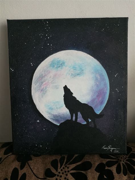 Acrylic Wolf Painting