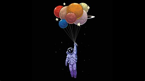 3840x2160 Resolution Astronaut Holding of Colorful Balloons 4K Wallpaper - Wallpapers Den