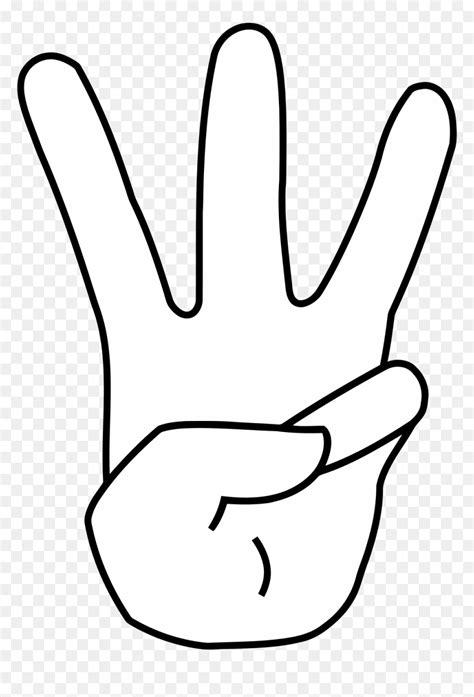 Transparent Fingers Crossed Clipart - Black And White Clipart Three, HD Png Download - vhv