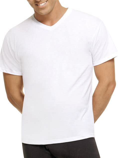 Hanes - Mens ComfortBlend White V-Neck T-Shirts, 5 Pack - Walmart.com