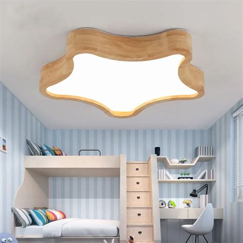 LED Ceiling Lights Modern Wood Lamps for Children Kids Bedroom Cloud Star Cute Home Decoration ...