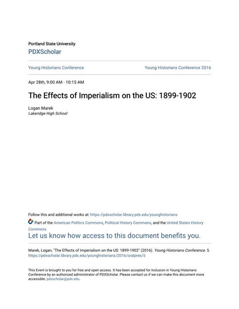 The Effects of Imperialism on the US: 1899-1902 - DocsLib