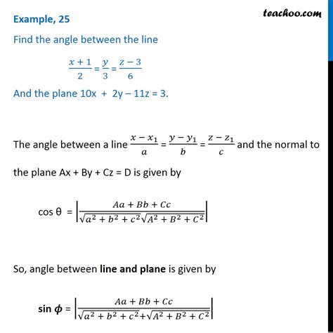 Example 25 - Find angle between line and plane - Class 12