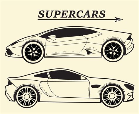 Collection the side of the Super Car Sketch Isolated 14914155 Vector Art at Vecteezy