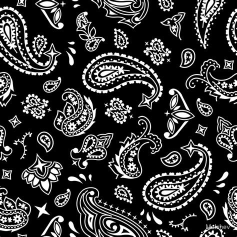 "Bandana Seamless Pattern Black" Stickers by Malchev | Redbubble