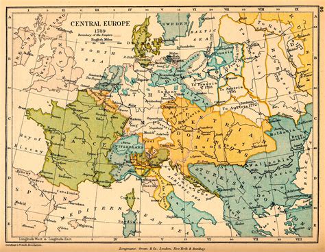 Map of Central Europe in 1789