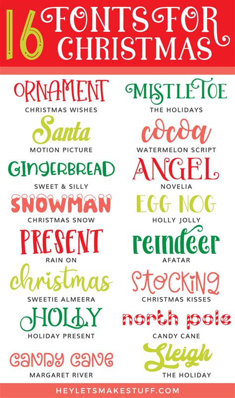 Cheap and Free Christmas Fonts for Cutting Machines - Hey, Let's Make Stuff