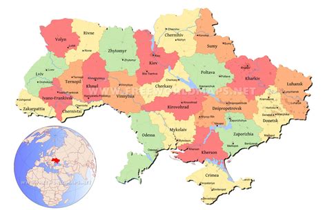 Political Map Of Ukraine