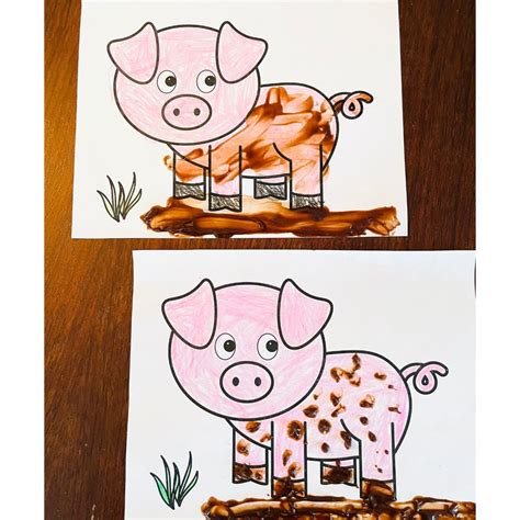 Easy Muddy Pig Craft for Preschool (Free Printable)