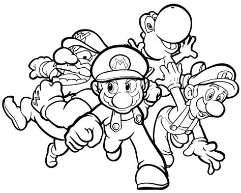 Super Smash Bros Coloring Pages Mario And Wario - Free Printable Coloring Pages