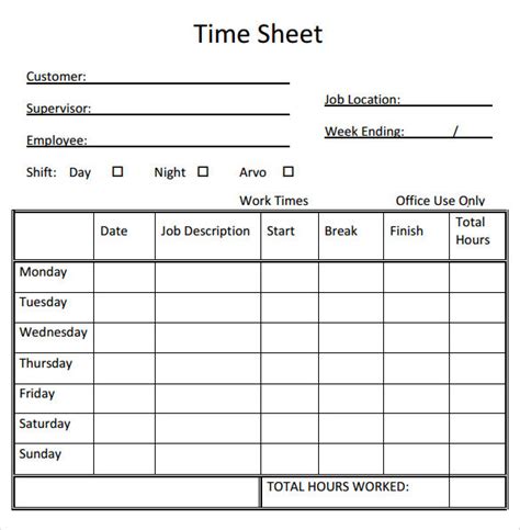 FREE 8+ Sample Timesheet Calculator Templates in PDF