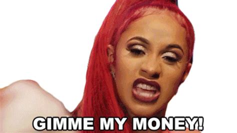 Gimme My Money Cardi B Sticker - Gimme My Money Cardi B Give Me My Money - Discover & Share GIFs