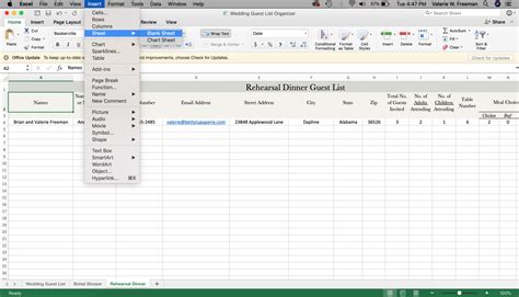 How to Organize Wedding Guest List in Excel — Betty Lu Paperie | 8 Best Free Wedding Budget ...
