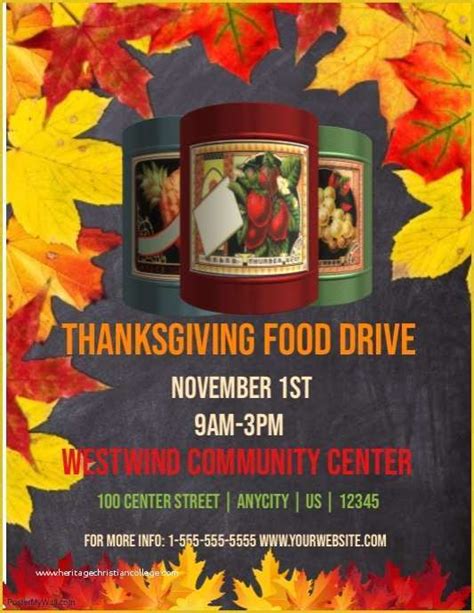 Free Thanksgiving Food Drive Flyer Template Of Thanksgiving Food Drive Template ...