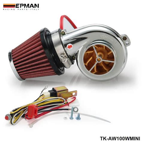 Buy kits Mini Electric Turbo Supercharger Kit Air Filter Intake for all car Motorcycle TK ...