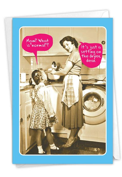 Buy NobleWorks, Normal Mom - Funny Birthday Card for Mothers - Vintage Black and White Photo ...