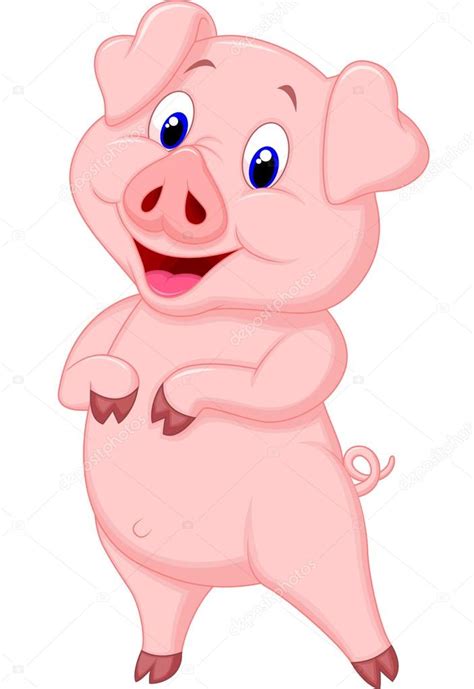 Cute pig cartoon posing Stock Vector Image by ©tigatelu #35746479