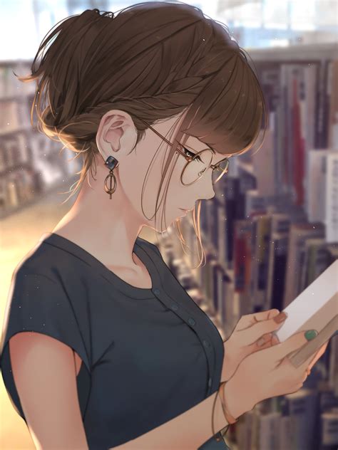 Cute girl reading book in library [Original] : r/the_lewdery