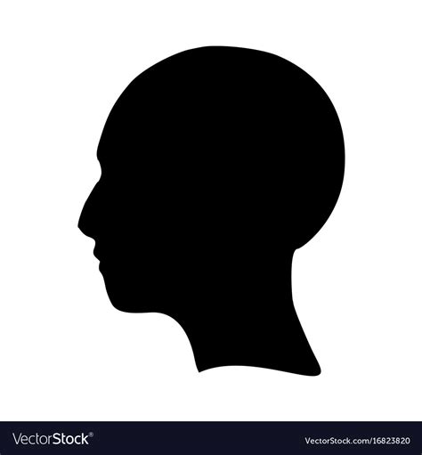 Silhouette of a female head face side view Vector Image