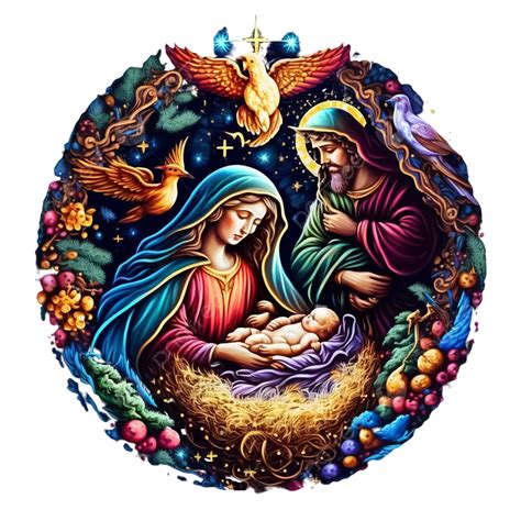 Colorful Christmas Holy Family Artwork Birth Of Jesus Christ, Jesus Christ, Nativity, Holy ...