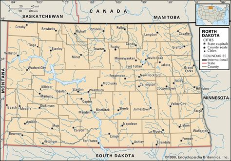 North Dakota Time Zone Map With Cities