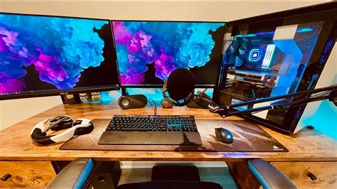 Dual Screen Gaming Desk Setup for 2021! - YouTube