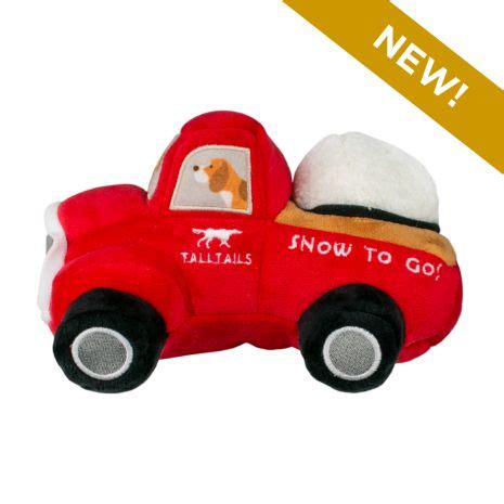 Tall Tails Dog Holiday 2023 Gift Collection | 2-in-1 Snow-to-Go Truck Squeaker Dog Toy