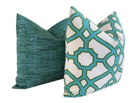 Blue Outdoor Pillow Cover Aqua Pillow Peacock Pillow - Etsy