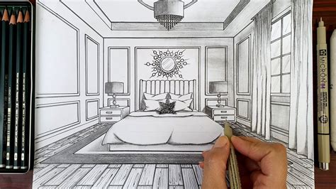 Bedroom Drawing In One Point Perspective | Psoriasisguru.com