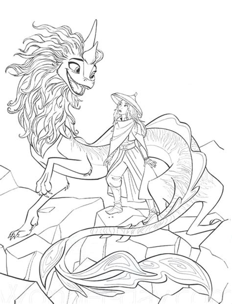 Raya and Sisu coloring page - Download, Print or Color Online for Free