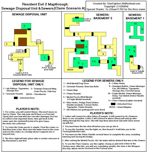 Resident Evil 2 Claire A: Sewage Plant/Sewers Map (GIF) - StarFighters76 - Neoseeker Walkthroughs