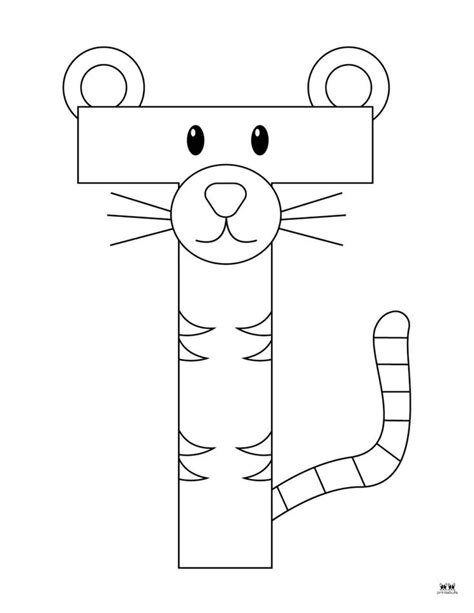 the letter i is for tiger coloring page with an animal face on it's head