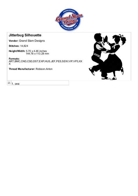 Jitterbug Dance Silhouette Machine Embroidery Design | Etsy