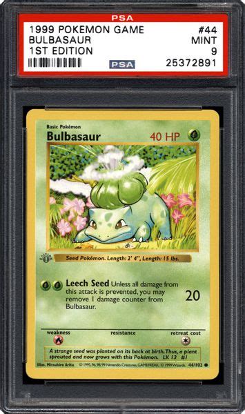 1999 Nintendo Pokemon Game Bulbasaur (1st Edition) | PSA CardFacts™