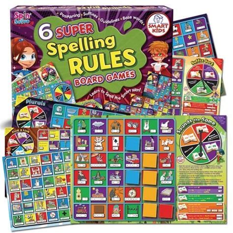 6 Super Spelling Rules Games 6 x A3 Board Games