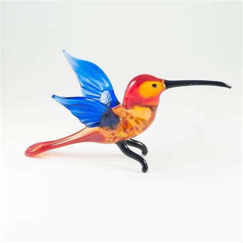 Glass Hummingbird Figurine - Russian Blown Glass Birds