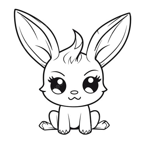 Cute Bunny Coloring Page Outline Sketch Drawing Vector, Bunny Drawing, Wing Drawing, Ring ...