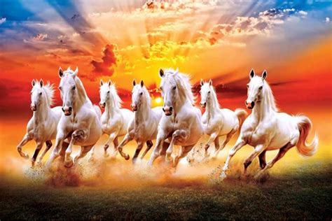 Seven Running horses Vastu Painting Beautiful 7 horses