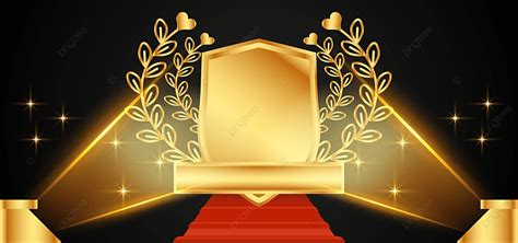 Luxury Golden Shield Award Ceremony Background Eid Al Fitr, Golden Awards, Graduation Cap And ...