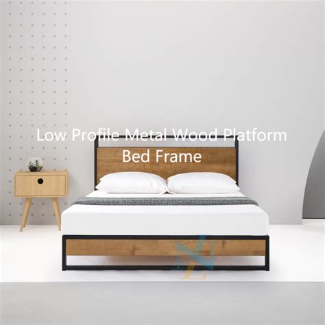 Low Profile Metal Wood Platform Bed Frame