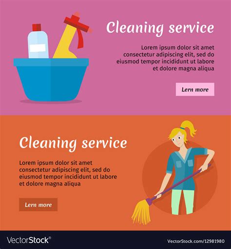 Cleaning service advertisement cards set poster Vector Image