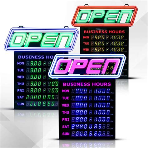 Bluetooth Enabled Business Hours LED OPEN Sign - 15"x 16.5 | Green Light Innovations #1 USA