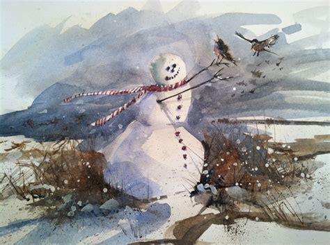 6 Watercolor Prints of Snowman Cards With Envelopes 5 1/2 X 8 | Etsy