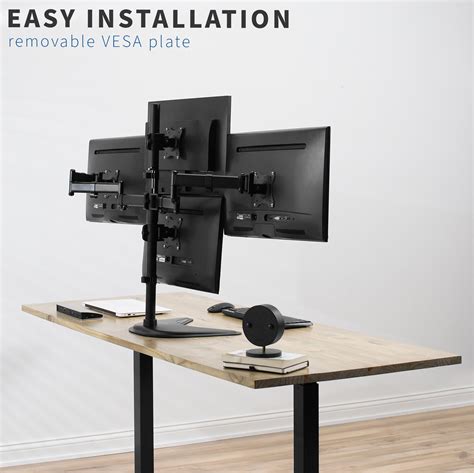 VIVO Quad LCD Monitor Desk Stand Mount Free-Standing 3 + 1 = 4 Screens up to 24" 641020646061 | eBay